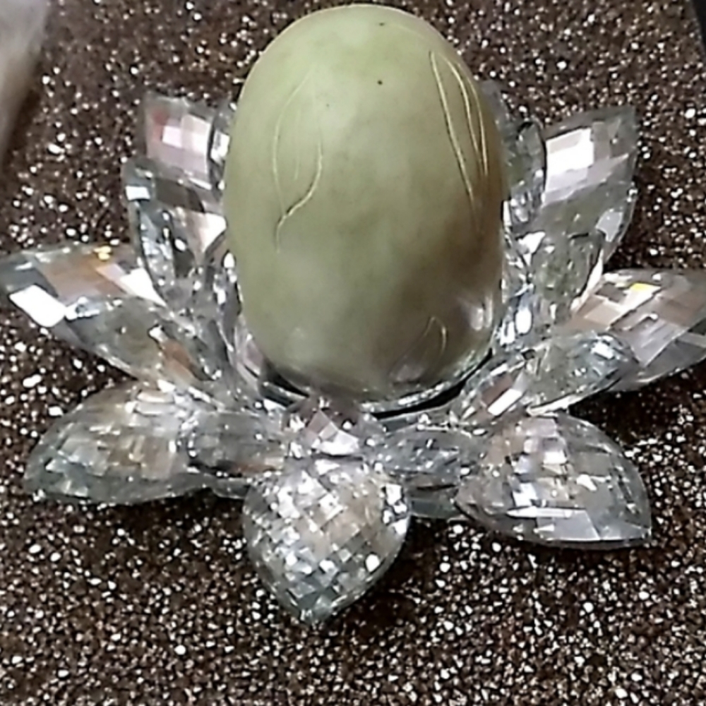 Lotus Mirrarlized Crystal Candle Holder Decoration